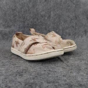 Toms Shoes Toddler 6 Flats Butterfly Comfort Adjustable Strap Metallic Gold Pink